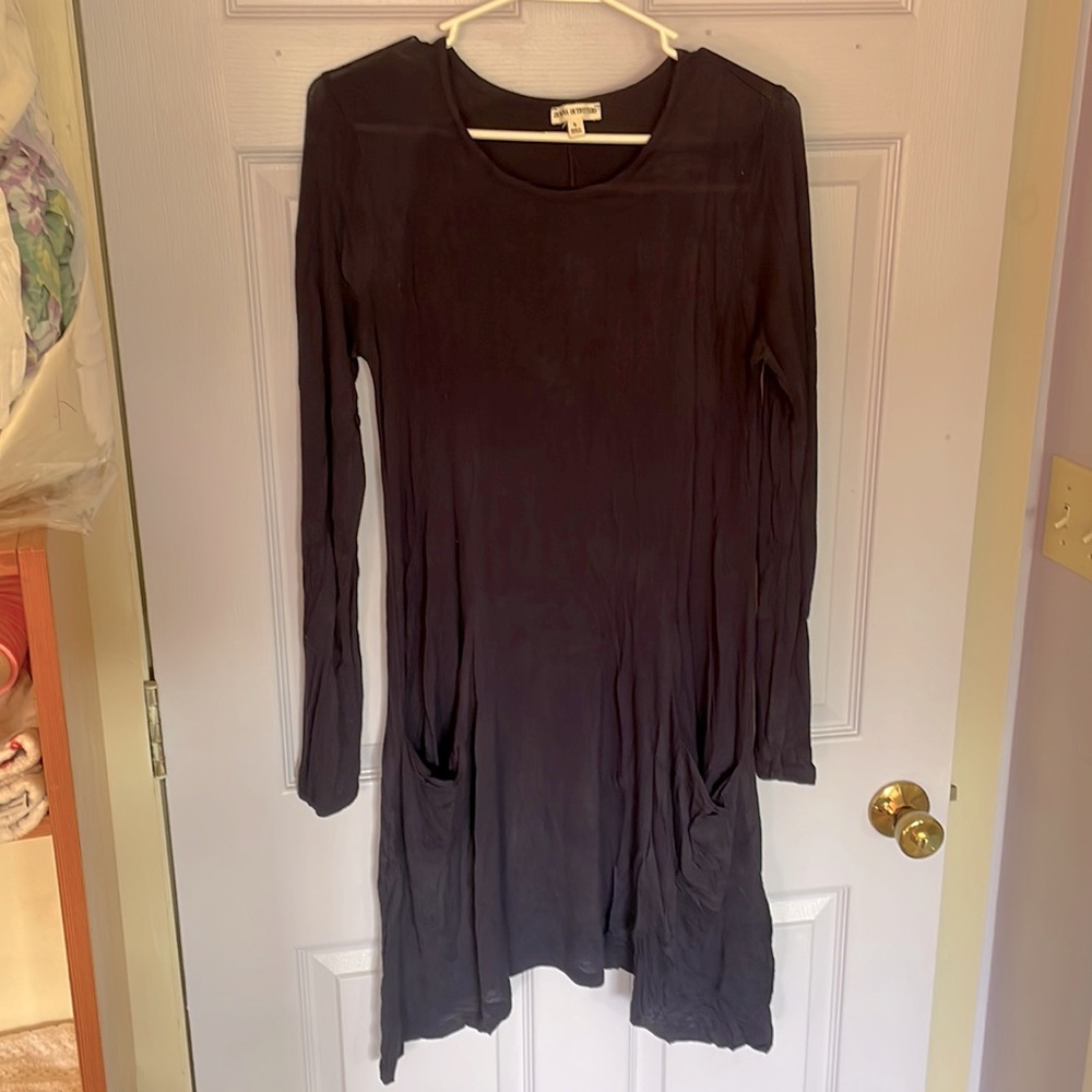 Navy Blue Jersey Dress with pockets
